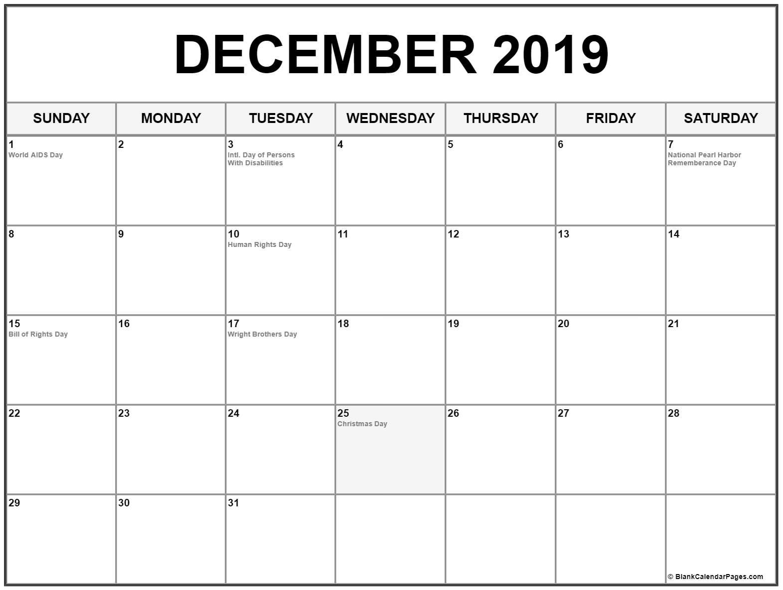 December Calendar 2019 #December #December2019