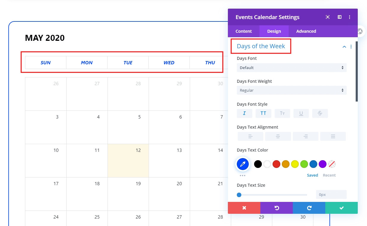 Divi Events Calendar Feature Update 14 | Plugin By Pee-Aye