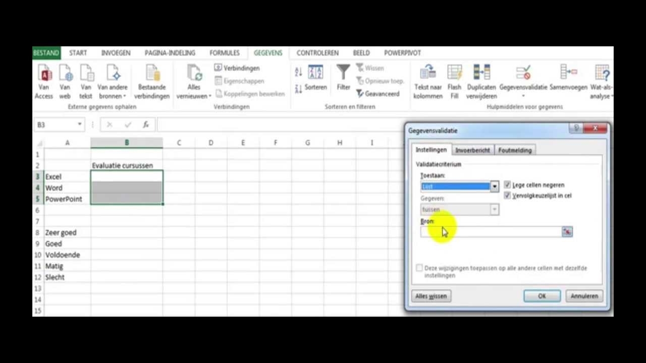 Dropdown Menu Maken In Excel