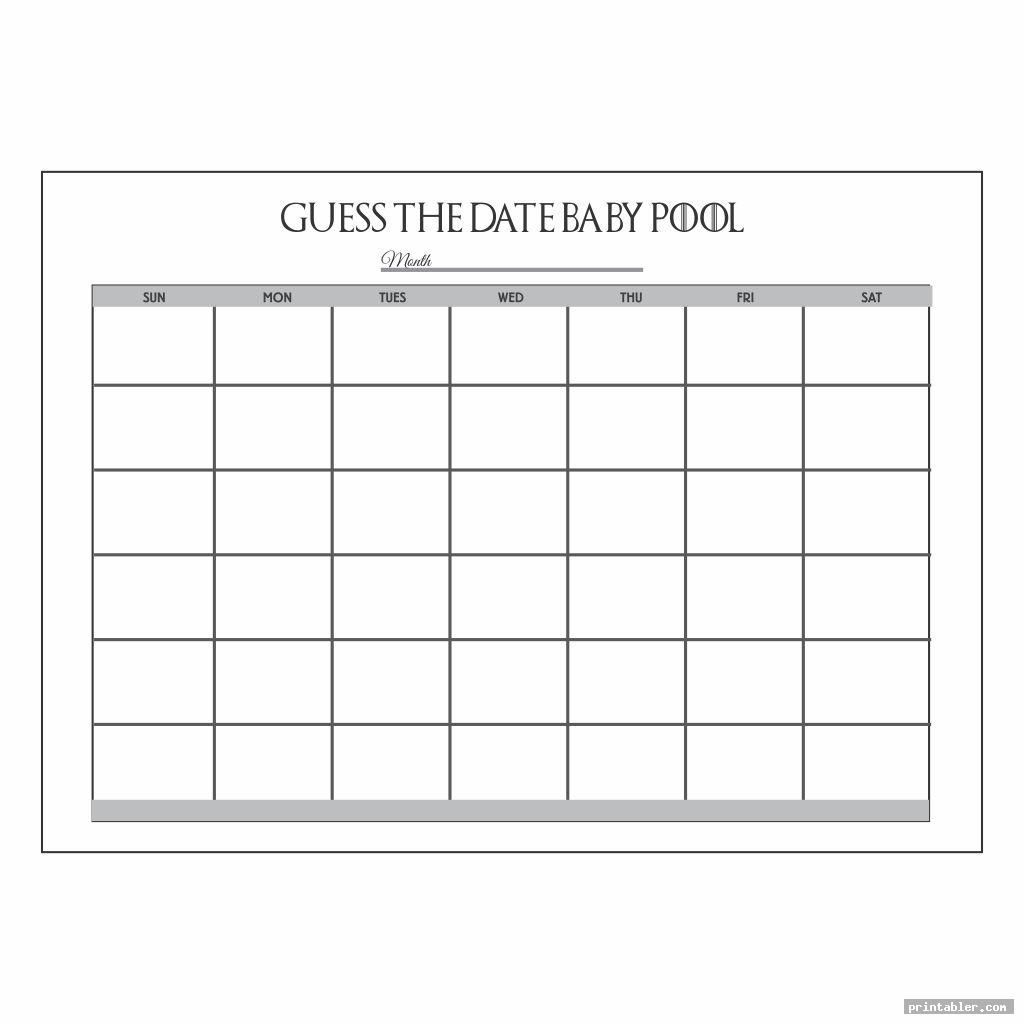Effective How To Create A Pool Calendar For Guessing Baby&amp;