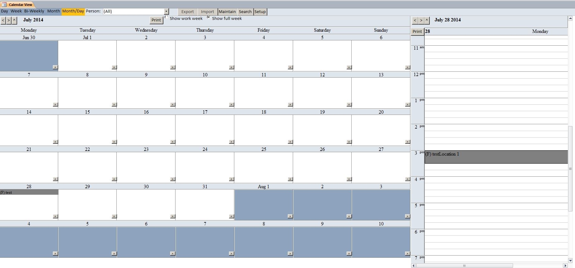 Calendar With Access Database Calendar Template 20252025