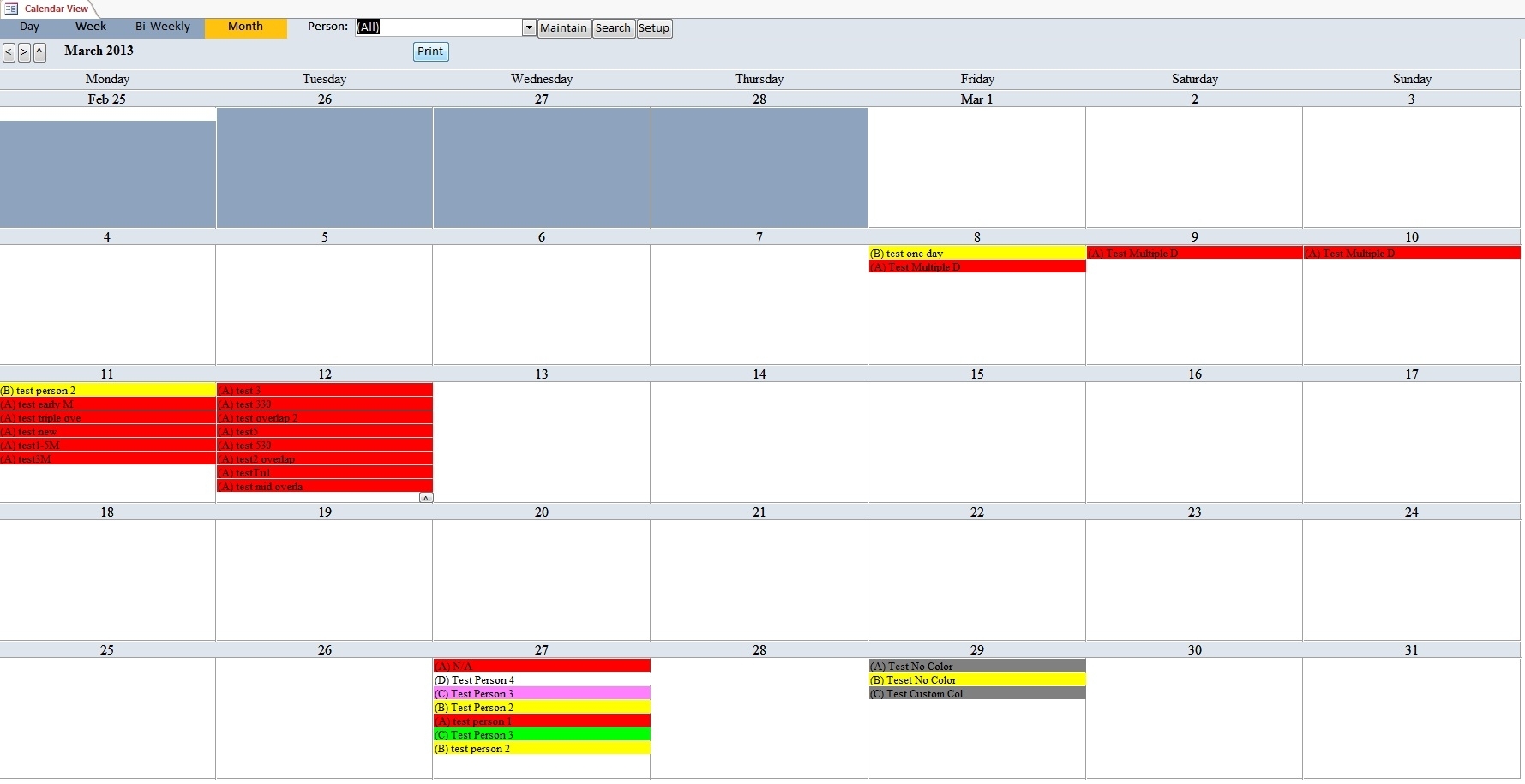 Enhanced Calendar Scheduling Database Template | Calendar