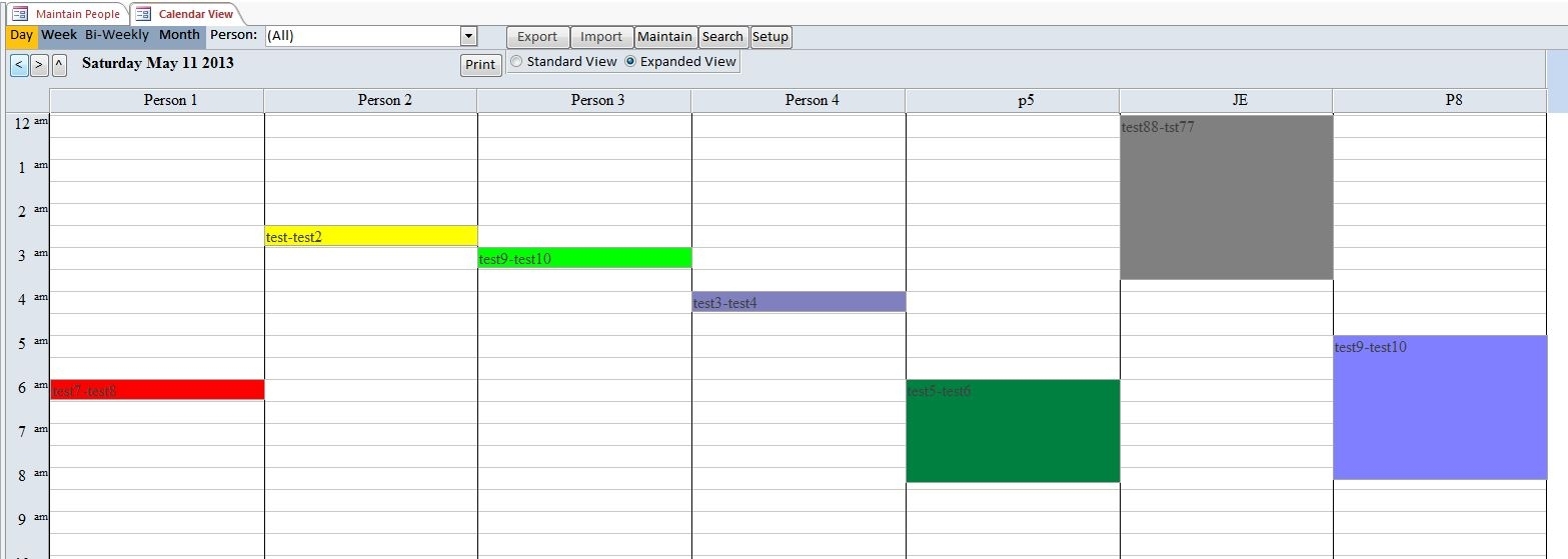 Enhanced Calendar Scheduling Database Template | Calendar