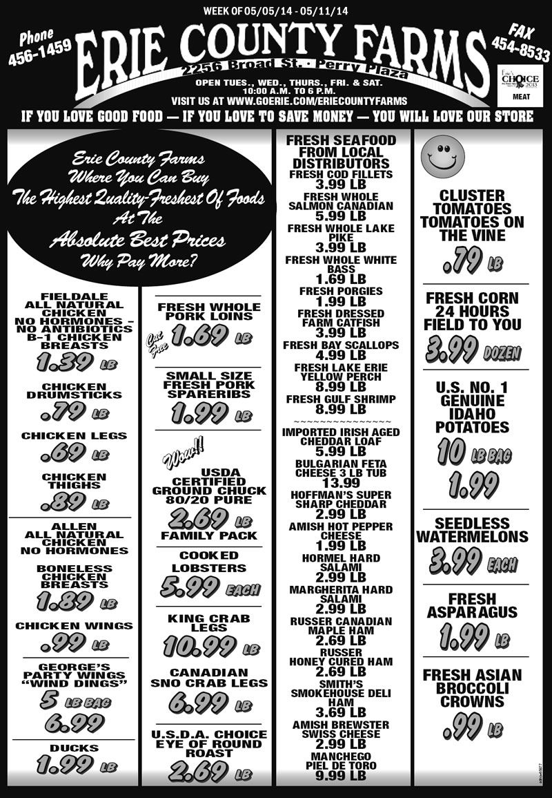 Erie County Farms Weekly Ad | Erie County, Meal Deal, Ads