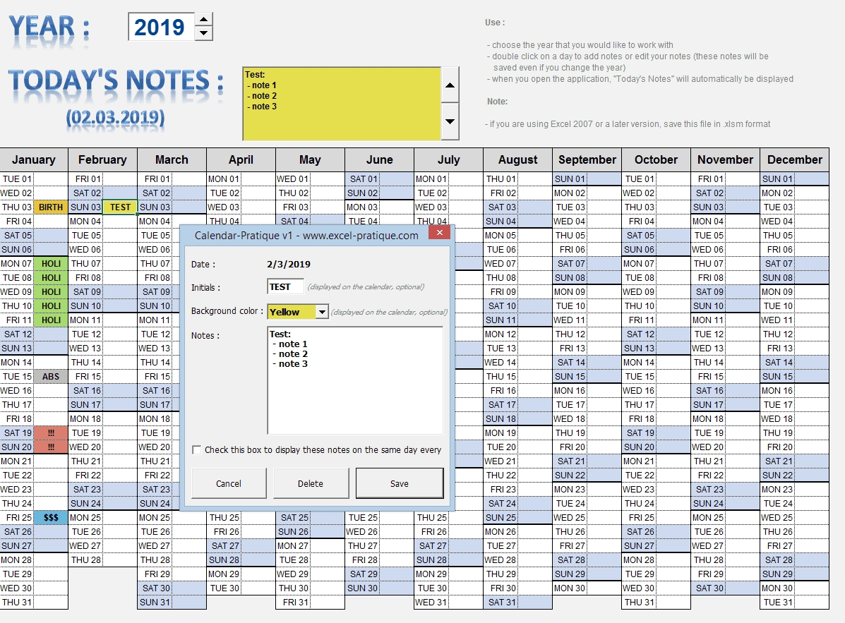Excel Applications &quot;Calendars&quot;