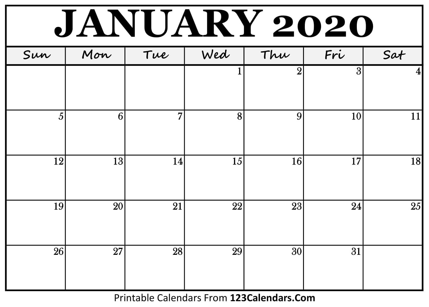 Exceptional Blank Calendar Template 2020 No Weekends | Free