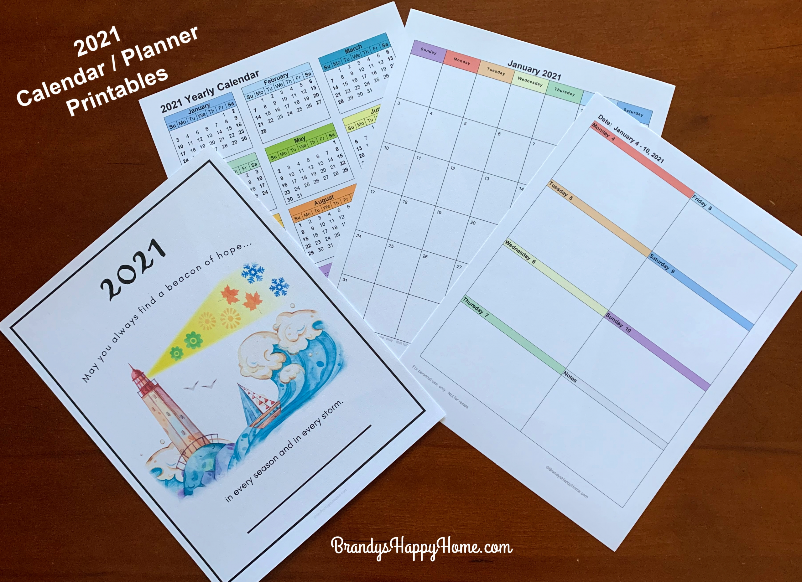 Free 2021 Calendar Planner Printables