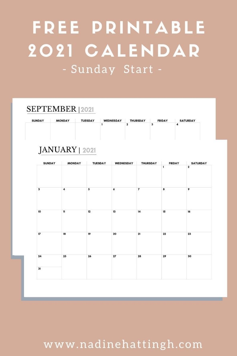 Free 2021 Printable Calendar | Nadine Hattingh In 2020