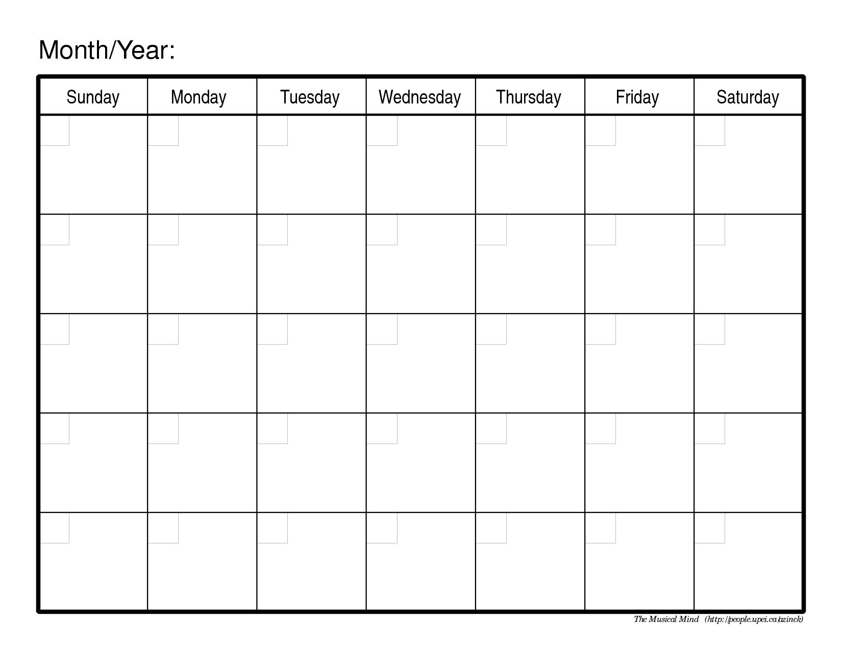 Free Blank Printable Calendars - Vaydileeuforicco-Free