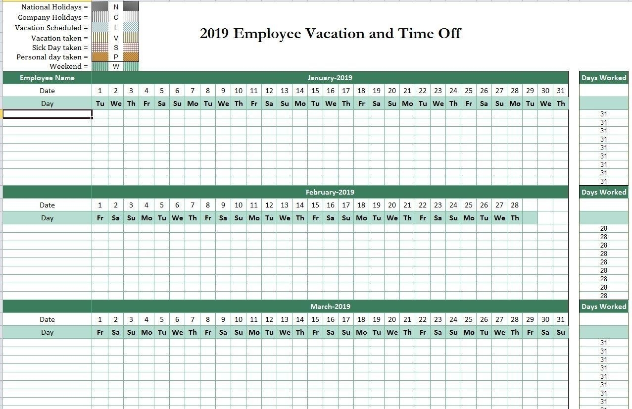 Free Free Template For Employee Time Off Calendar In 2020