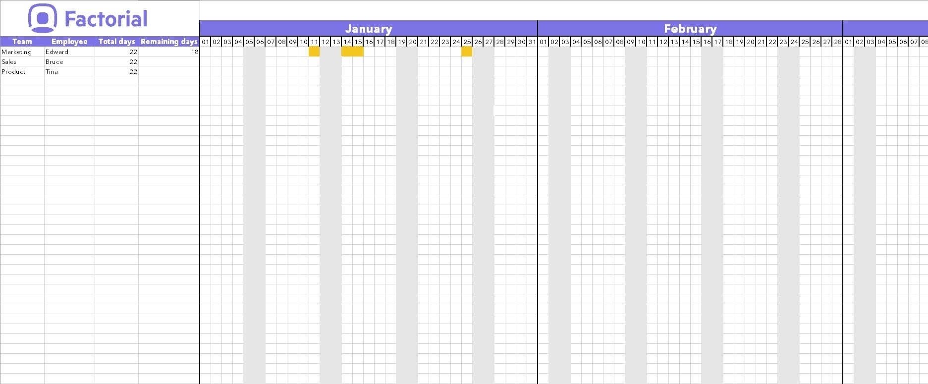 Free Free Template For Employee Time Off Calendar In 2020