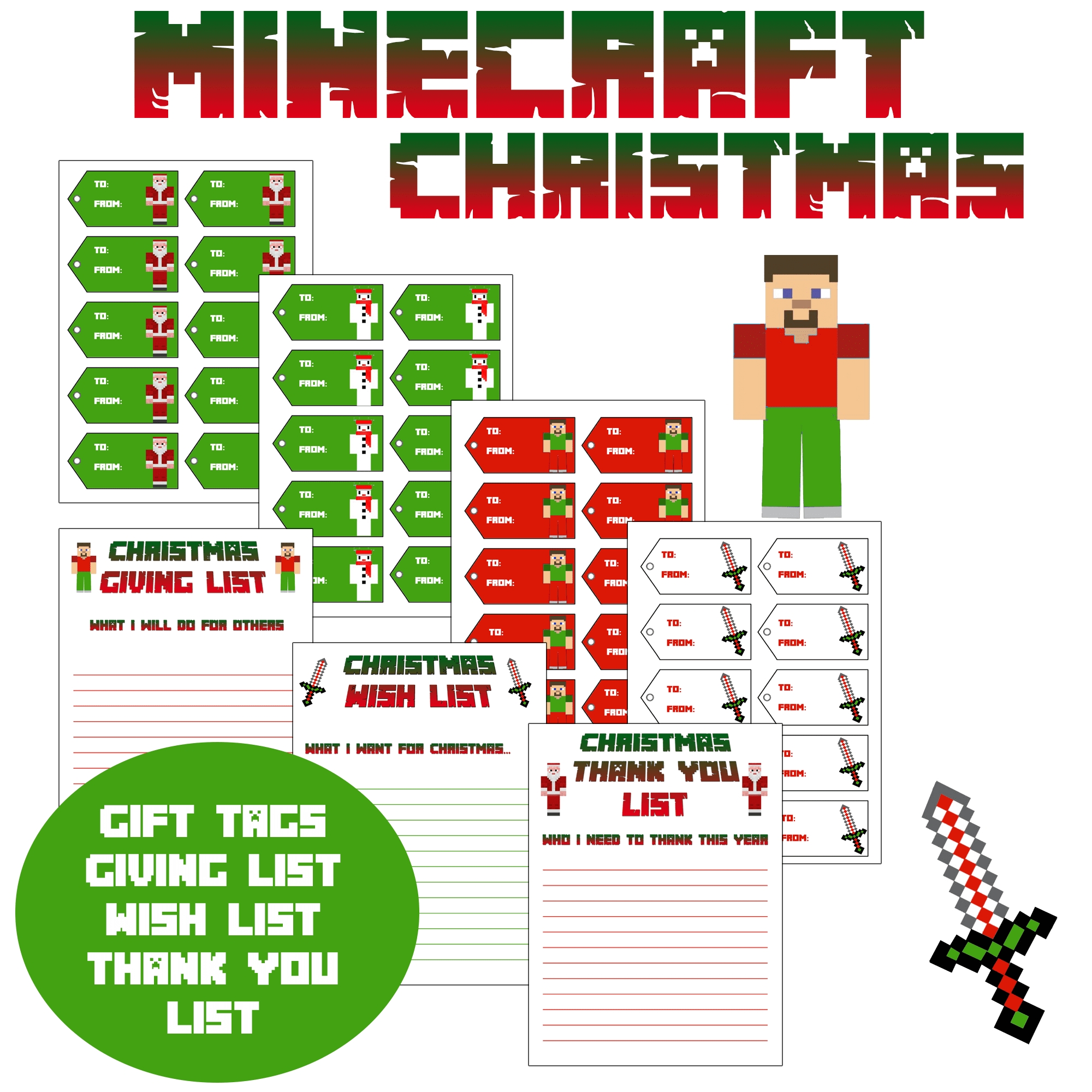 Free Minecraft Ultimate Christmas Printables » Skrafty