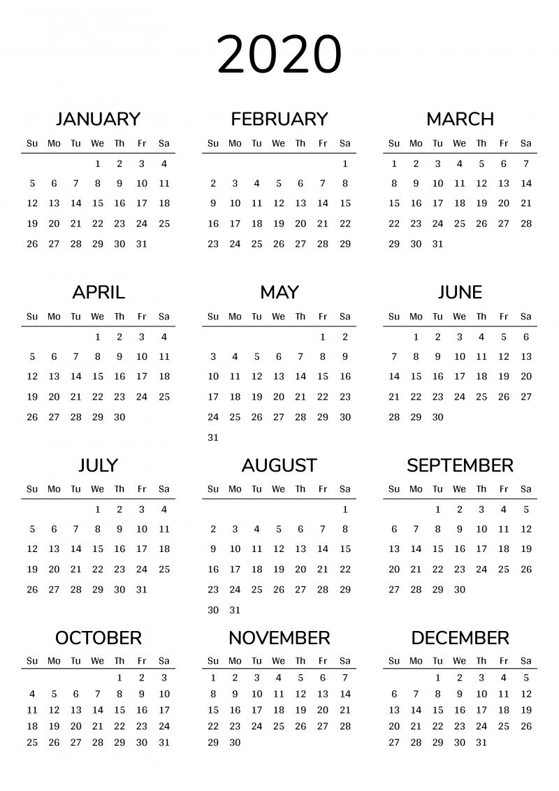 Free Printable 2020 Calendar 8 1/2 X 11 In 2020 | Calendar