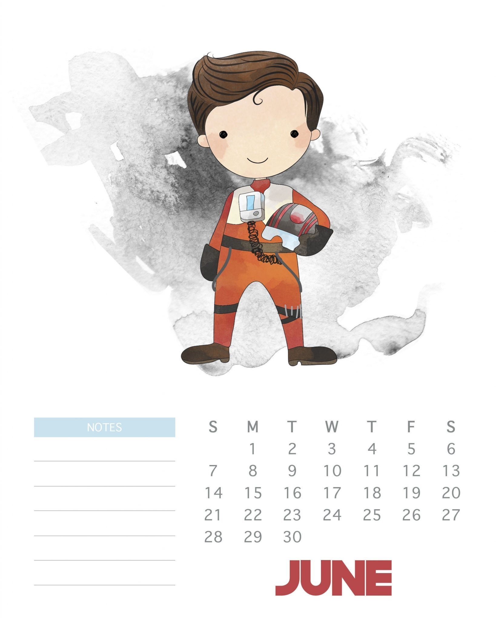 Free Printable 2020 Star Wars Calendar - The Cottage Market