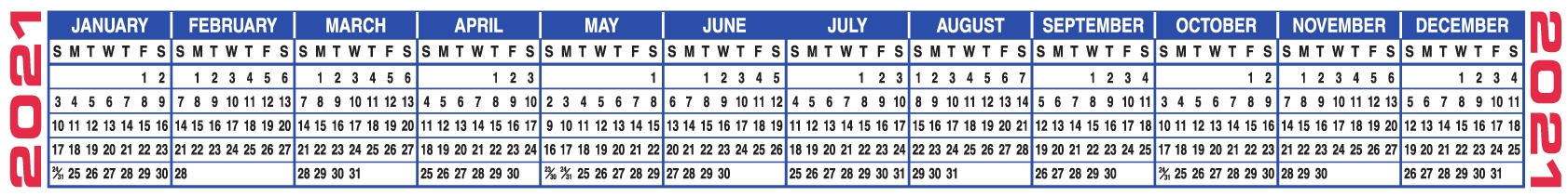 Free Printable 2021 Calendars &amp; 2021 Calendar Strips
