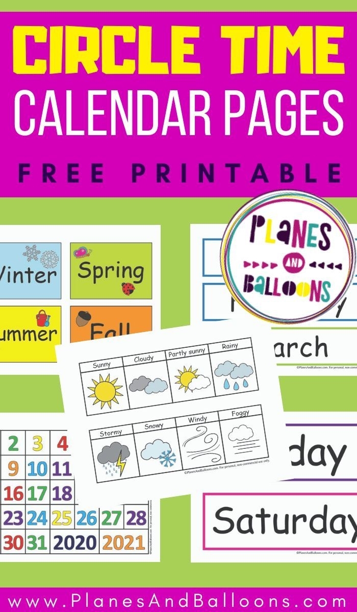 Free Printable Circle Time Calendar - Planes &amp; Balloons