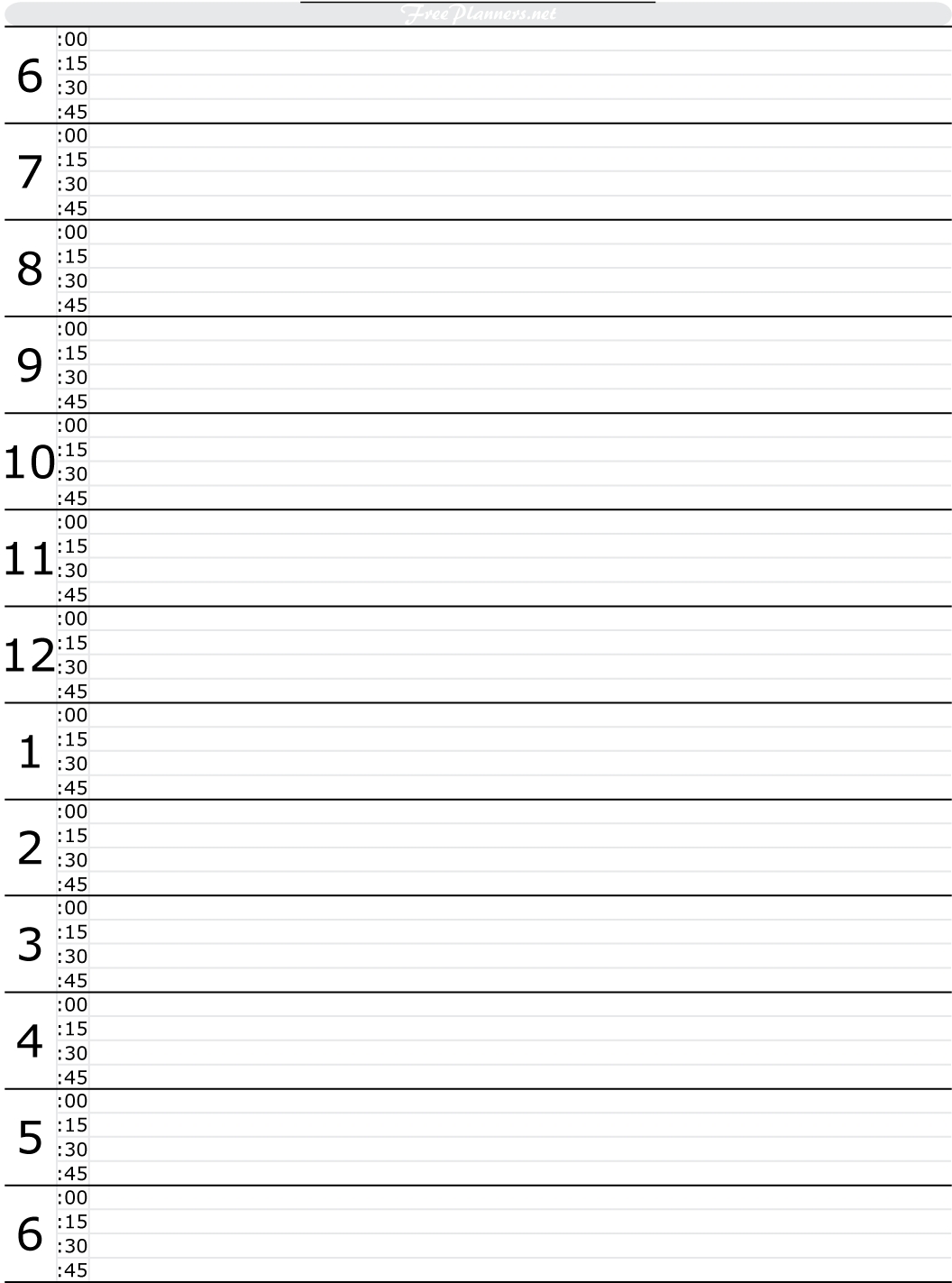 Free Printable Hourly Daily Planner | Day Planner Template