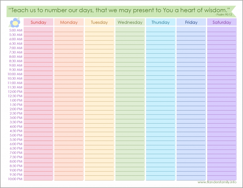 Free Printable Weekly Schedule - Flanders Family Homelife