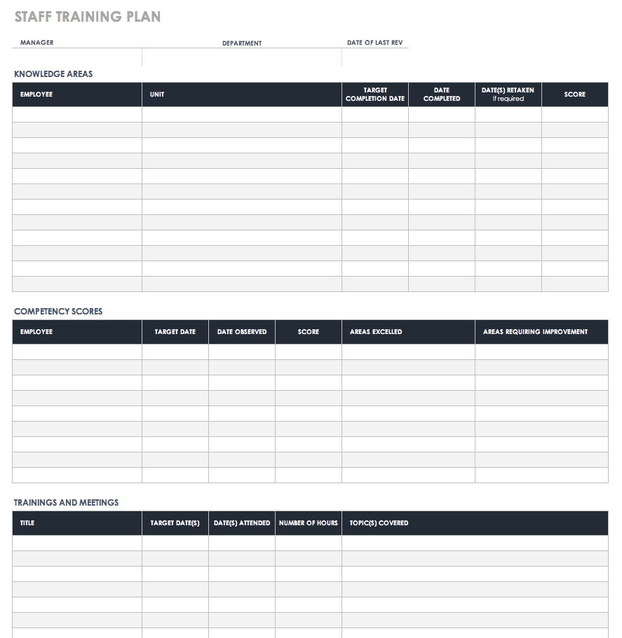 Free Training Plan Templates For Business Use | Smartsheet