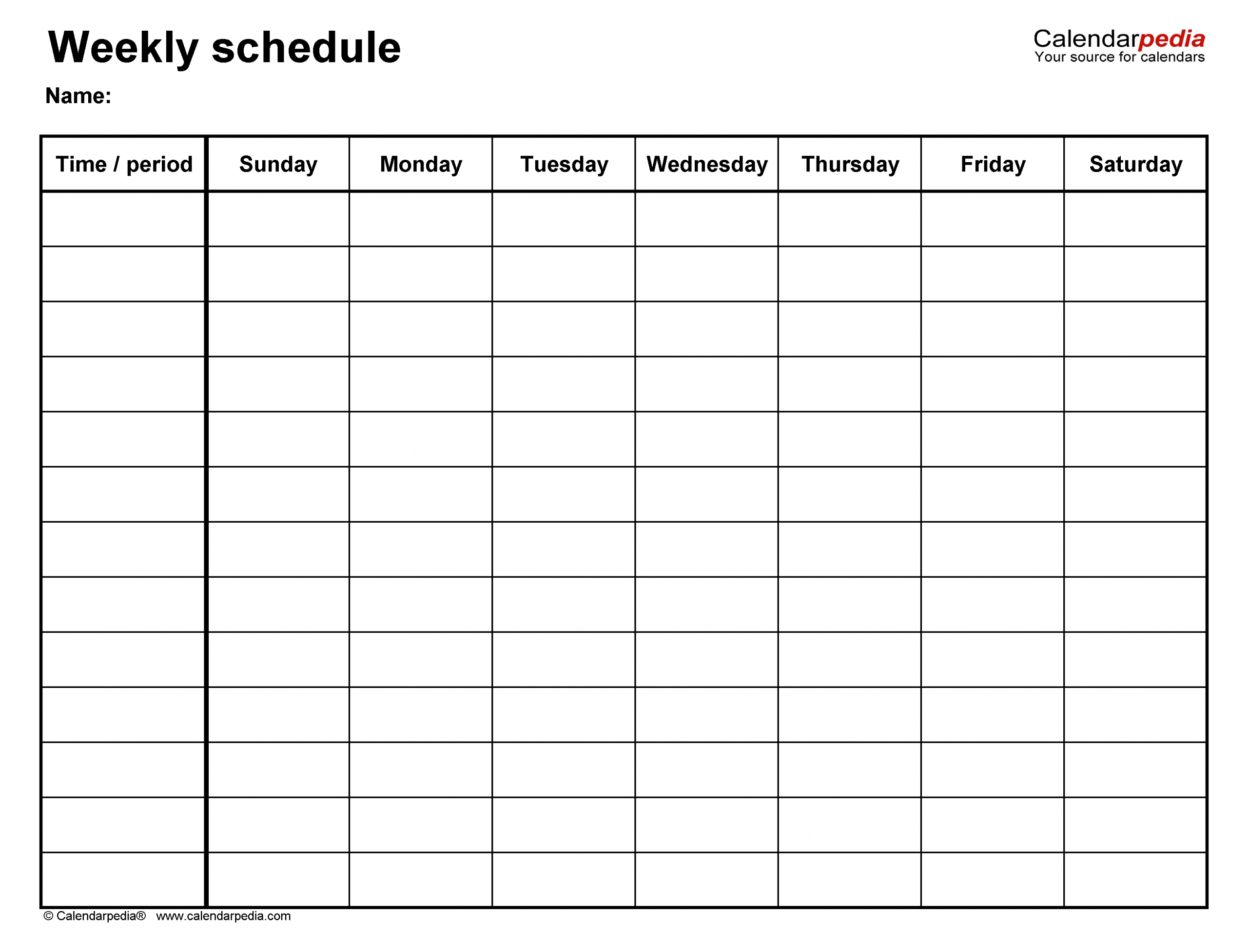 10 day schedule format calendar template 2021