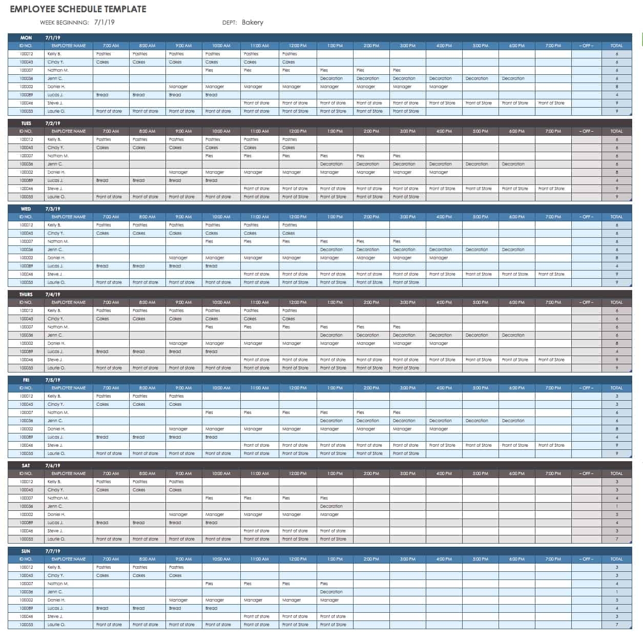 Free Work Schedule Templates For Word And Excel |Smartsheet