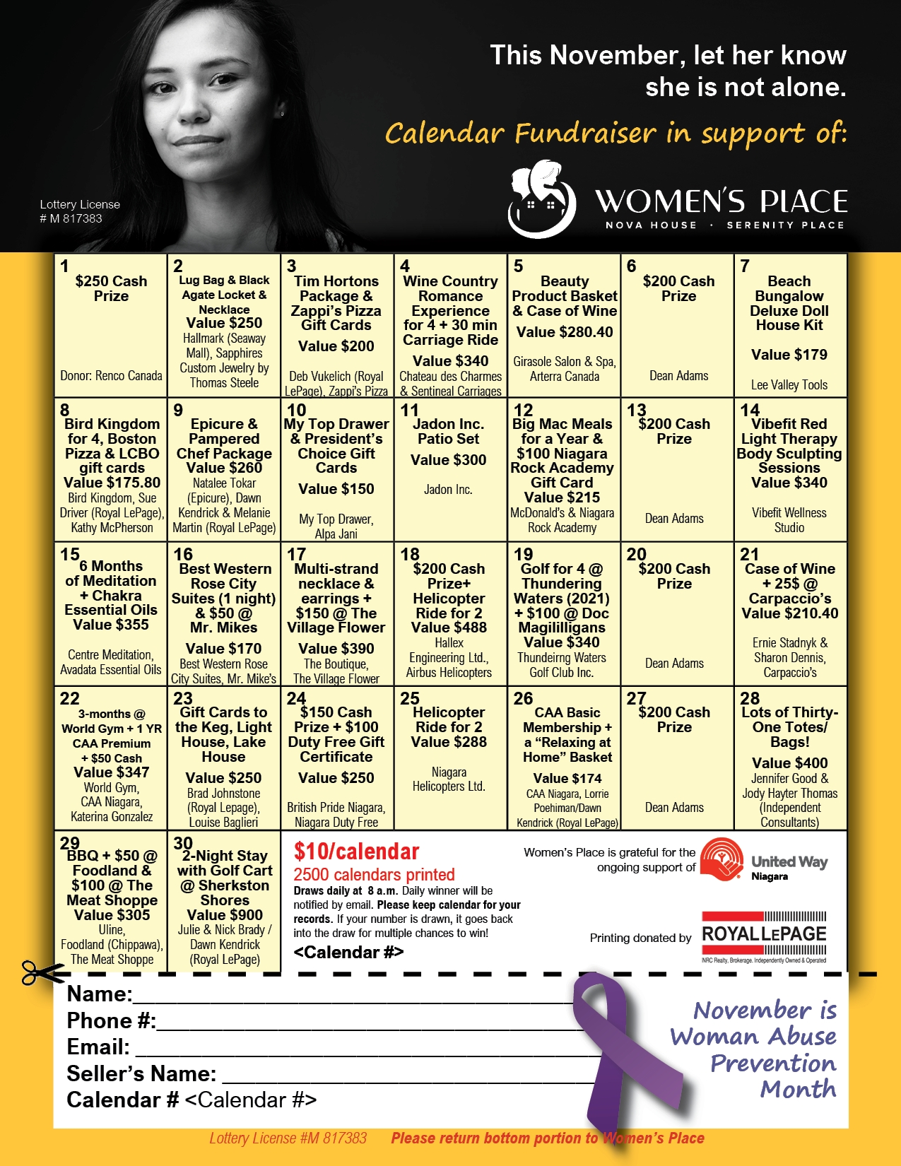 Fundraising Calendar – Women&#039;S Place Of South Niagara