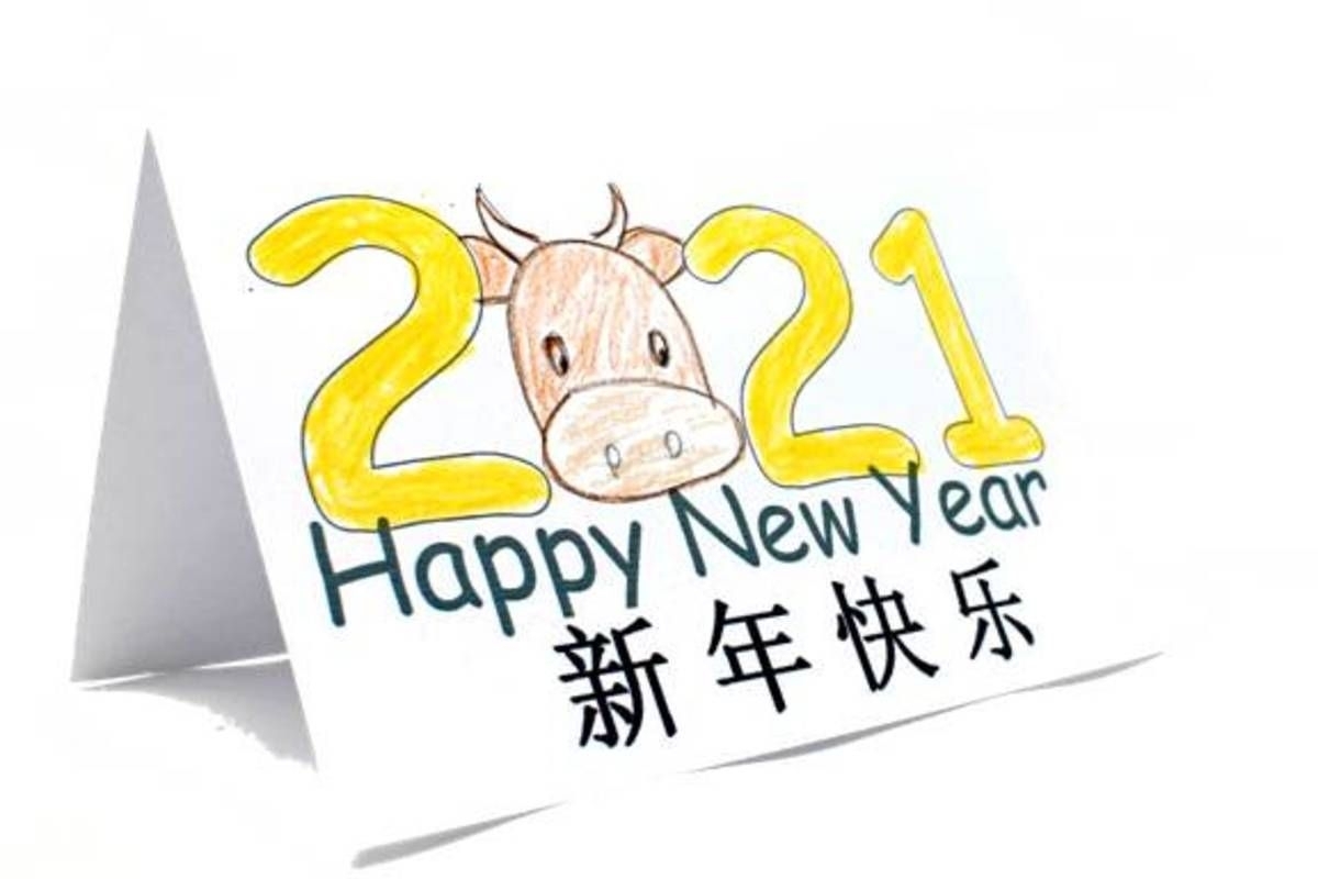 Greeting Card Template For Year Of The Ox In 2020 | Greeting