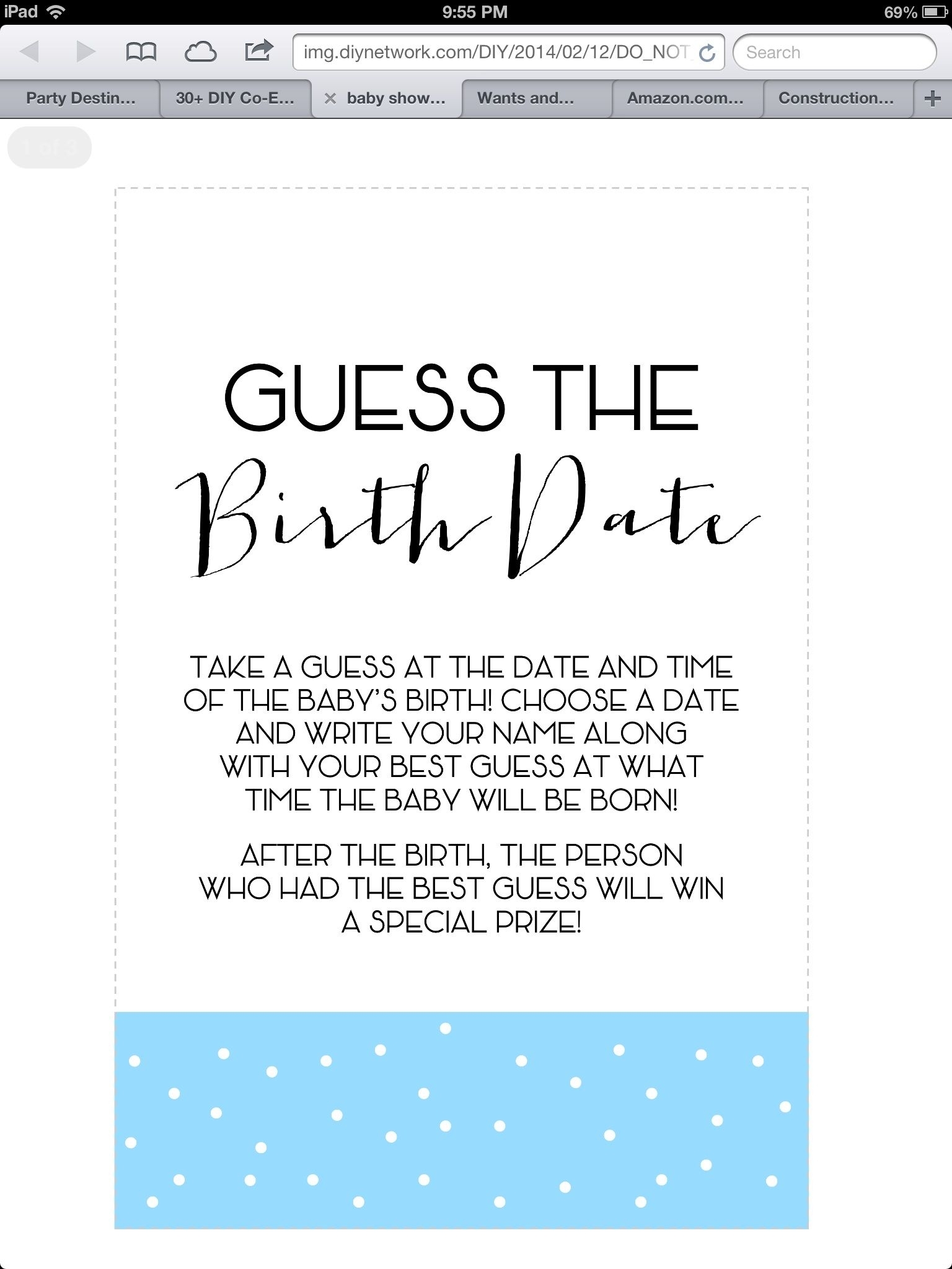 Guess The Birth Date | Baby Shower, Baby Birthday, Work Party