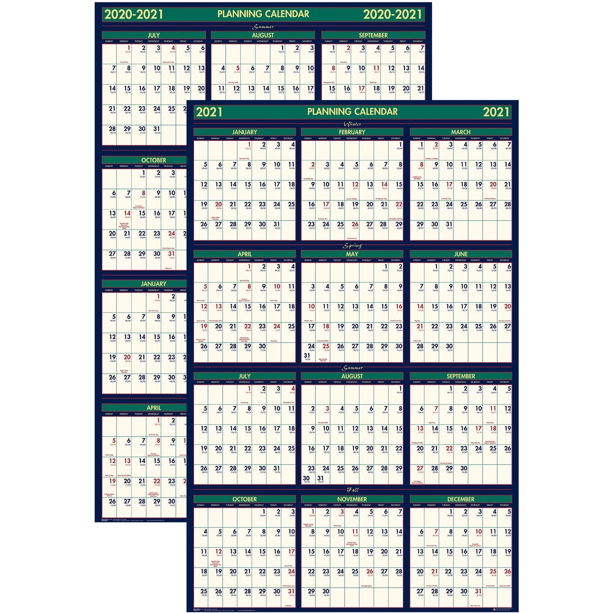 House Of Doolittle Eco-Friendly 18 Month Laminated Wall Calendar - Julian  Dates - Weekly, Daily, Yearly - 15 Year - January 2021, July 2020 Till