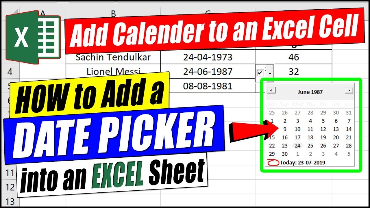 How To Add Calendar To An Excel Cell