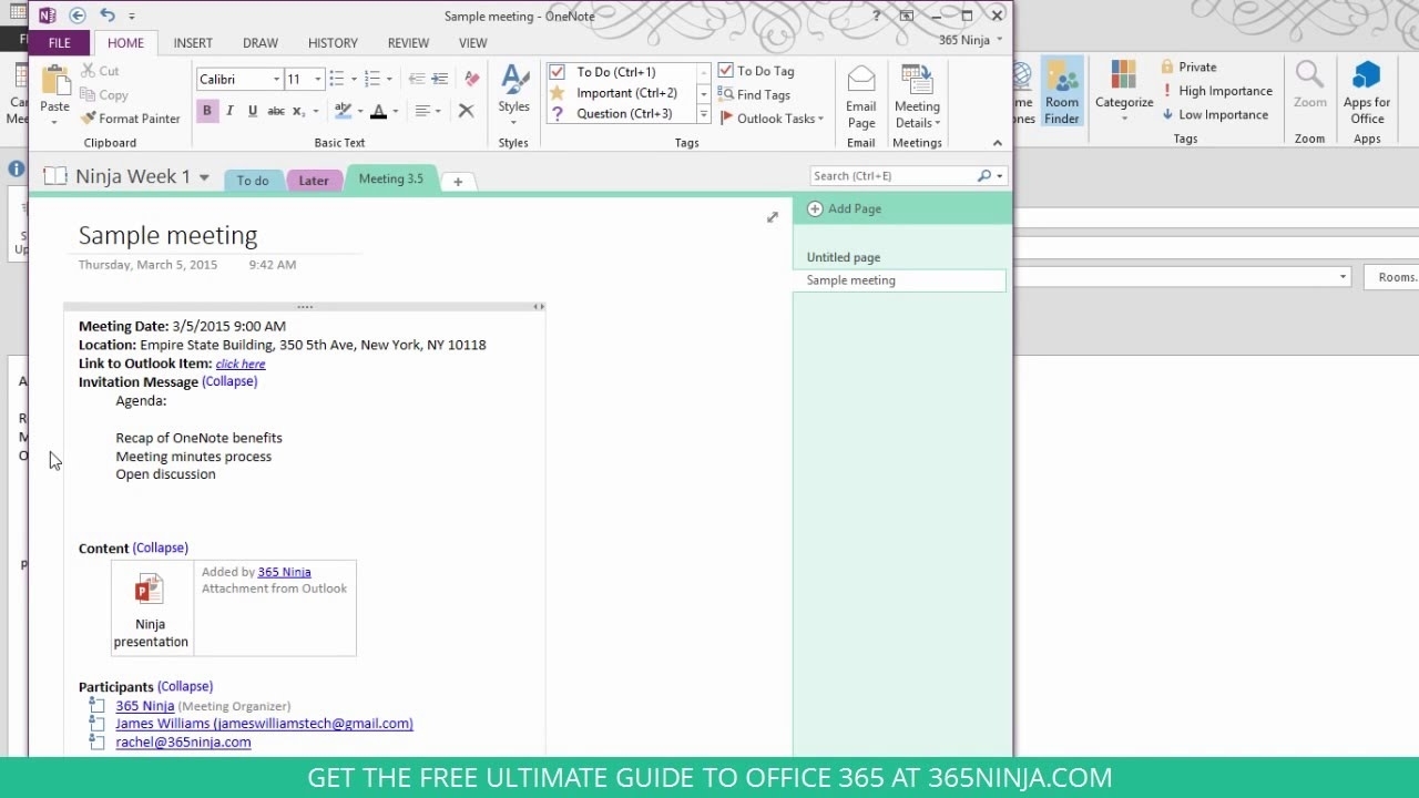 How To Take Awesome Meeting Notes With Onenote 2013/2016