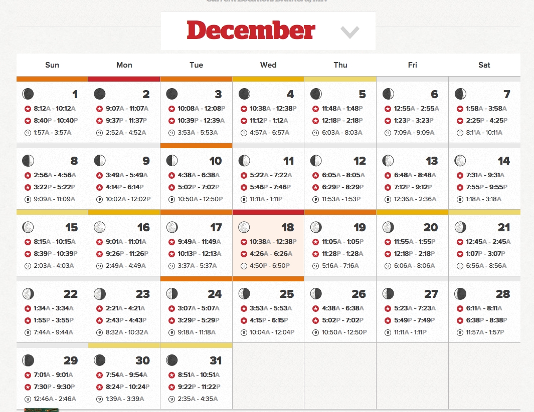 In-Fisherman&#039;S Digital Solunar Calendar