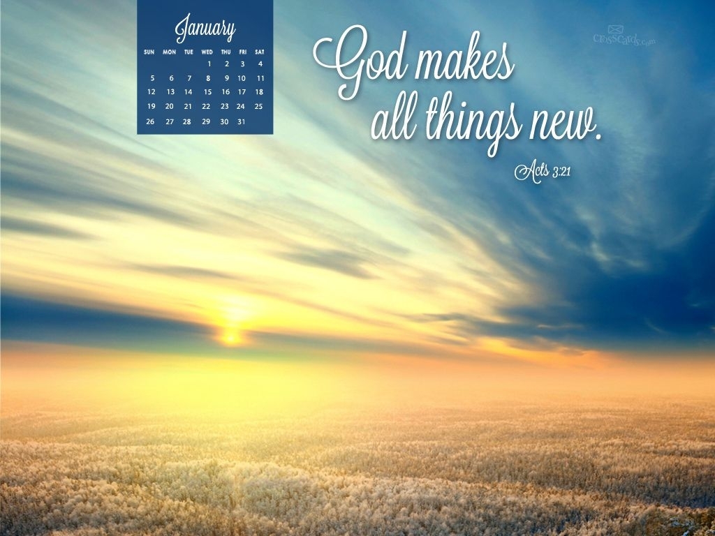 Jan 2014 - Acts 3:21 Desktop Calendar- Free January