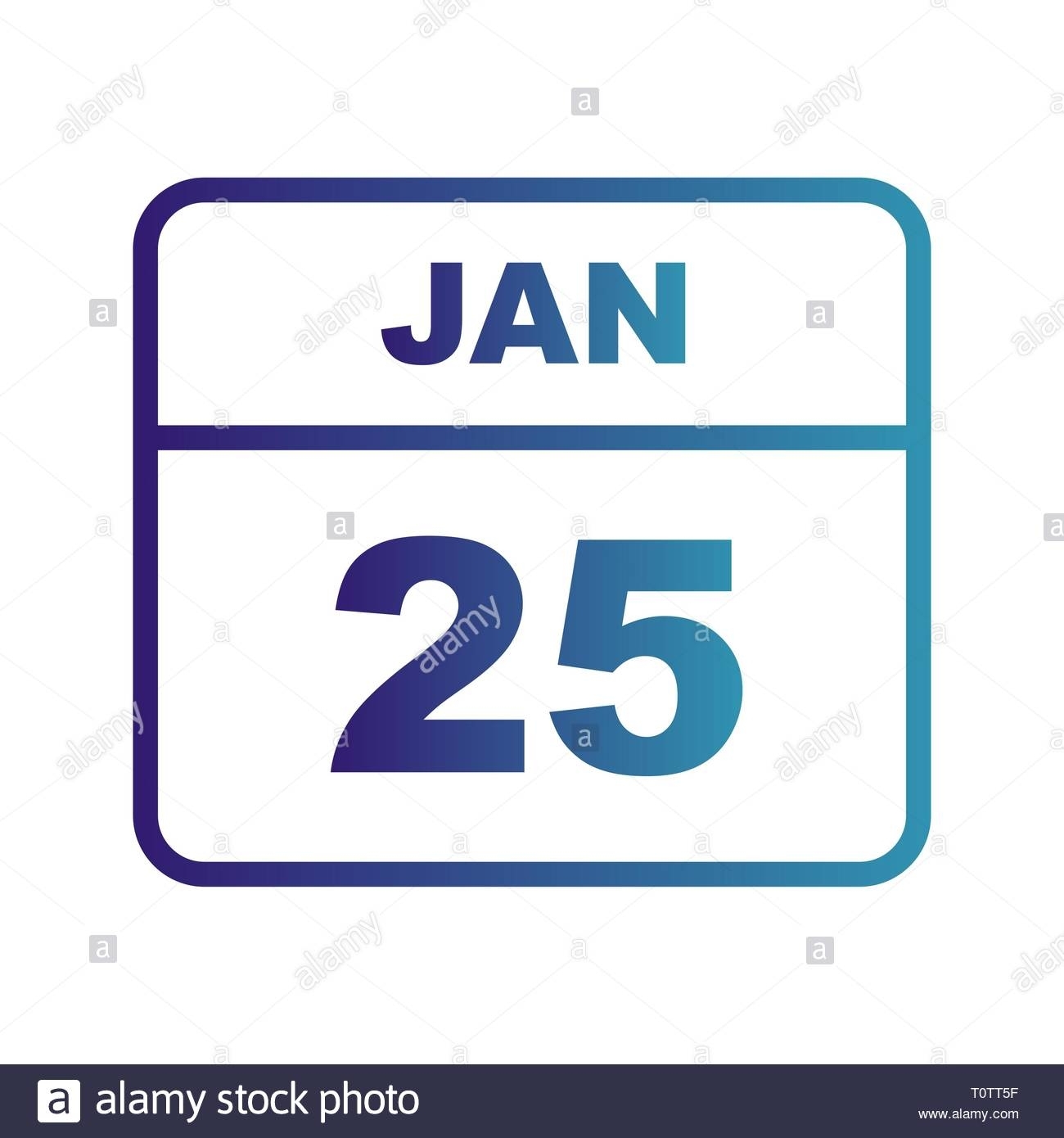 January 25Th Date On A Single Day Calendar Stock Photo - Alamy