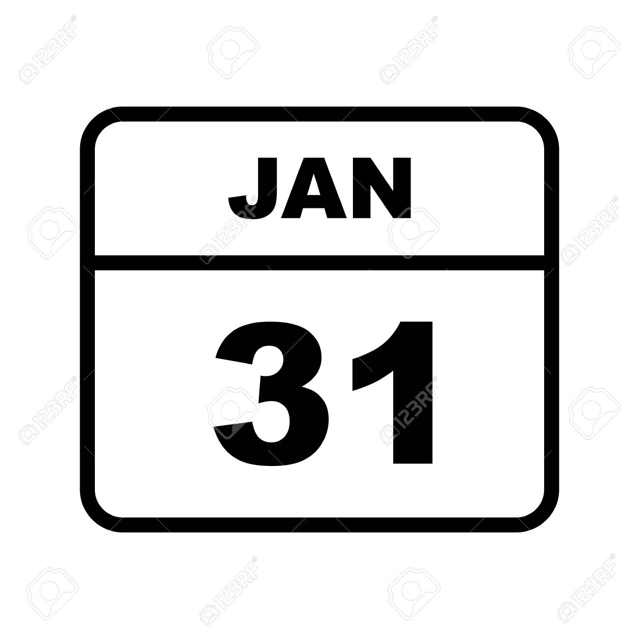 January 31St Date On A Single Day Calendar