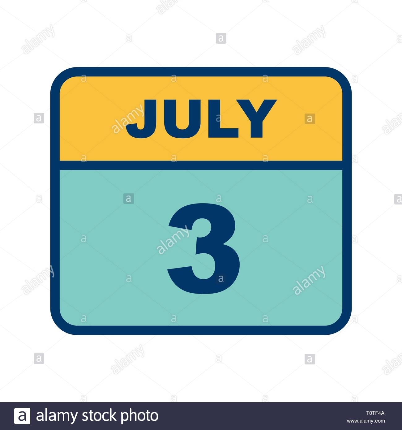 July 3Rd Date On A Single Day Calendar Stock Photo - Alamy