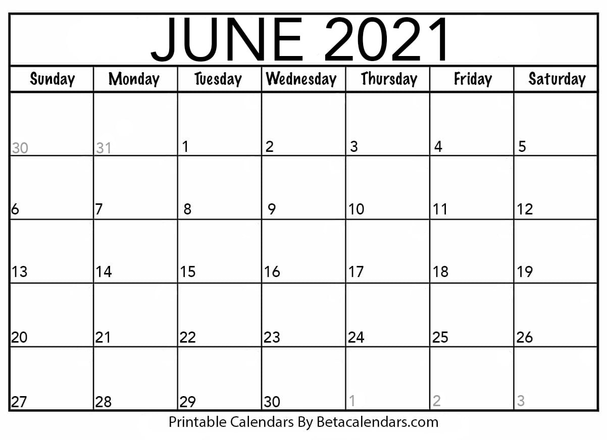 June 2021 Calendar | Blank Printable Monthly Calendars