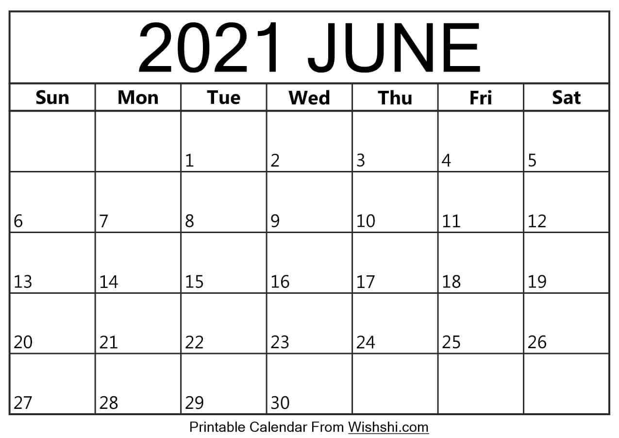 June 2021 Calendar Printable - Free Printable Calendars June