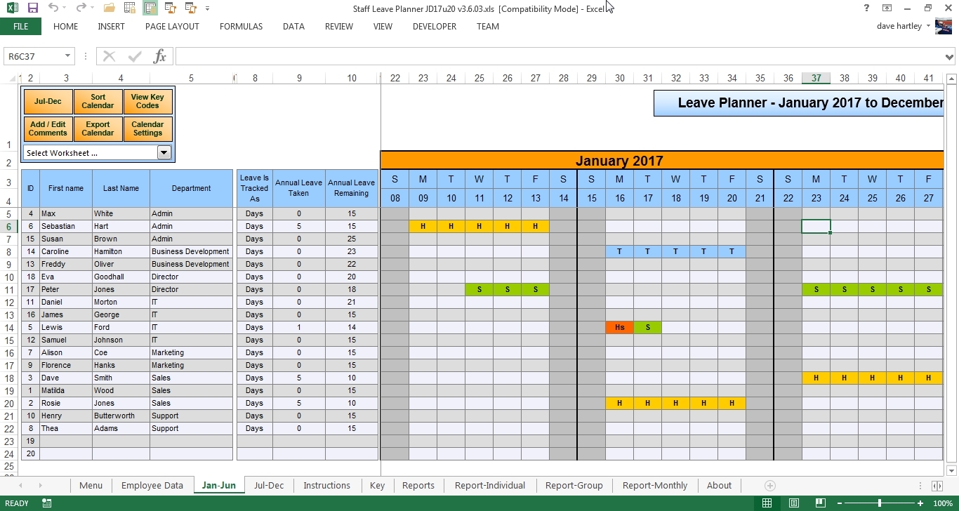 Annual Leave Planner Template Via Excel Calendar Template 2021