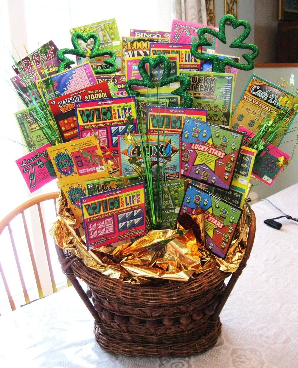 Lottery Raffle Basket | Raffle Basket, Themed Gift Baskets