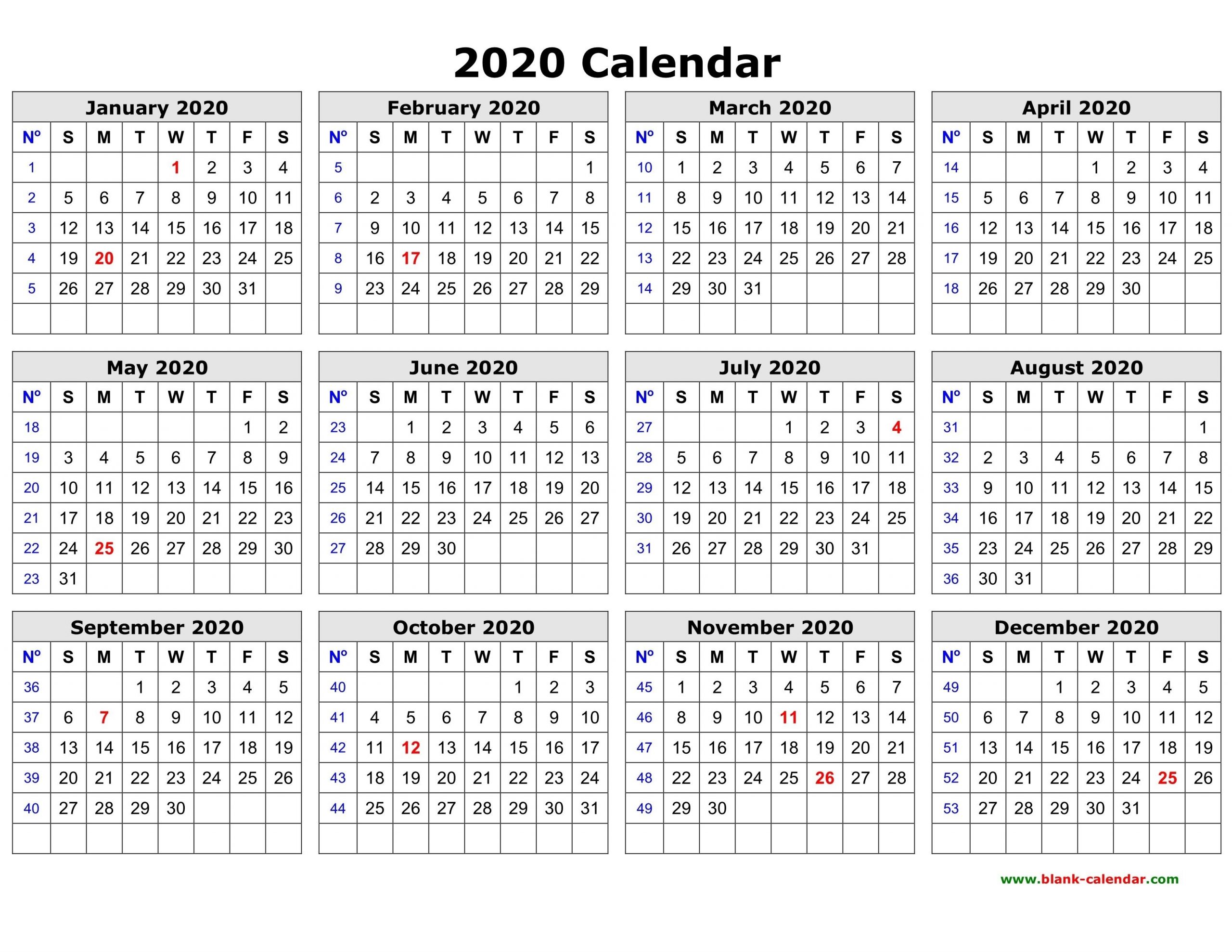 Lovely Printable Calendar 2020 Year – Delightful In Order To