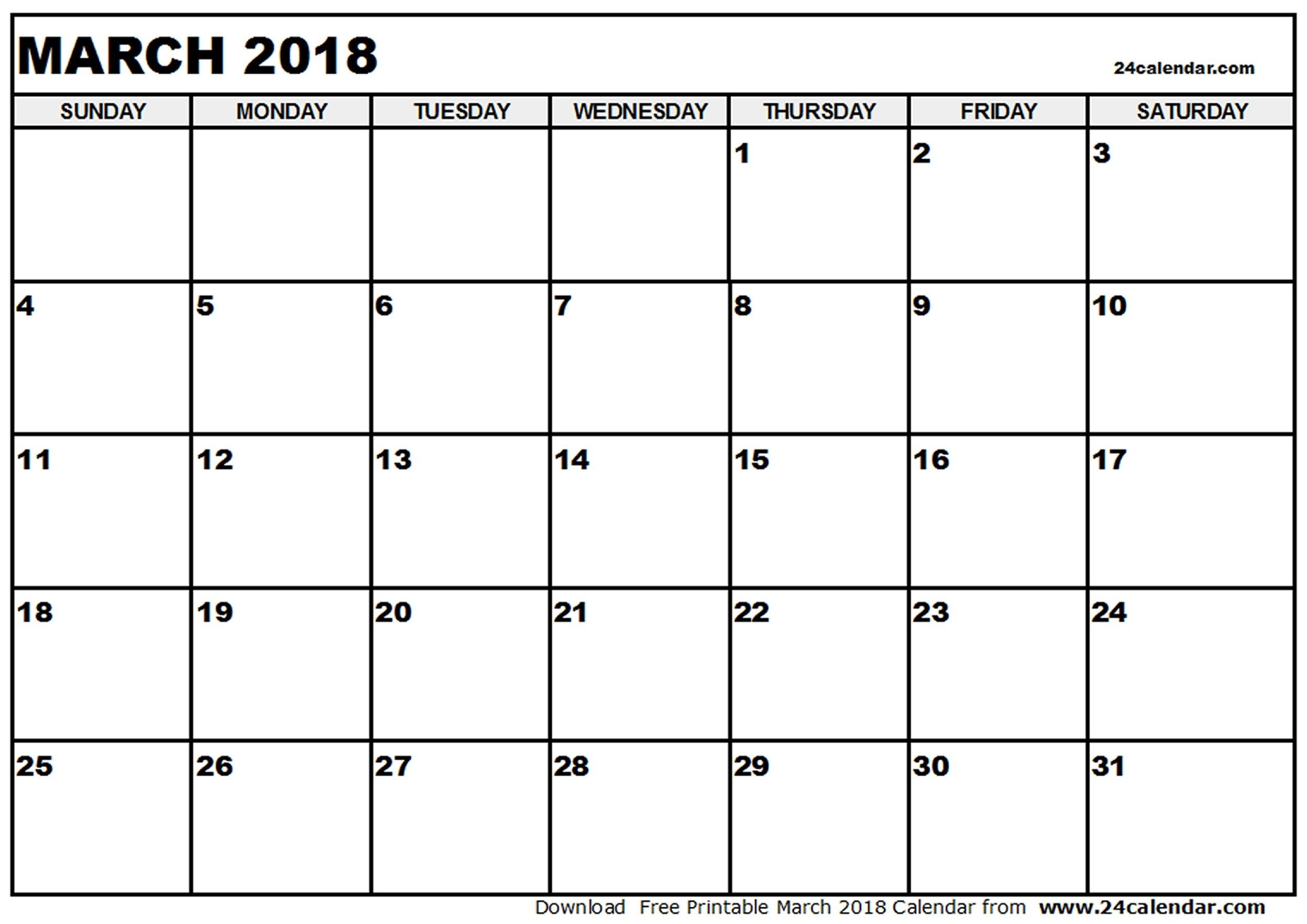 March 2018 Calendar Designs | Print Calendar, Blank Calendar