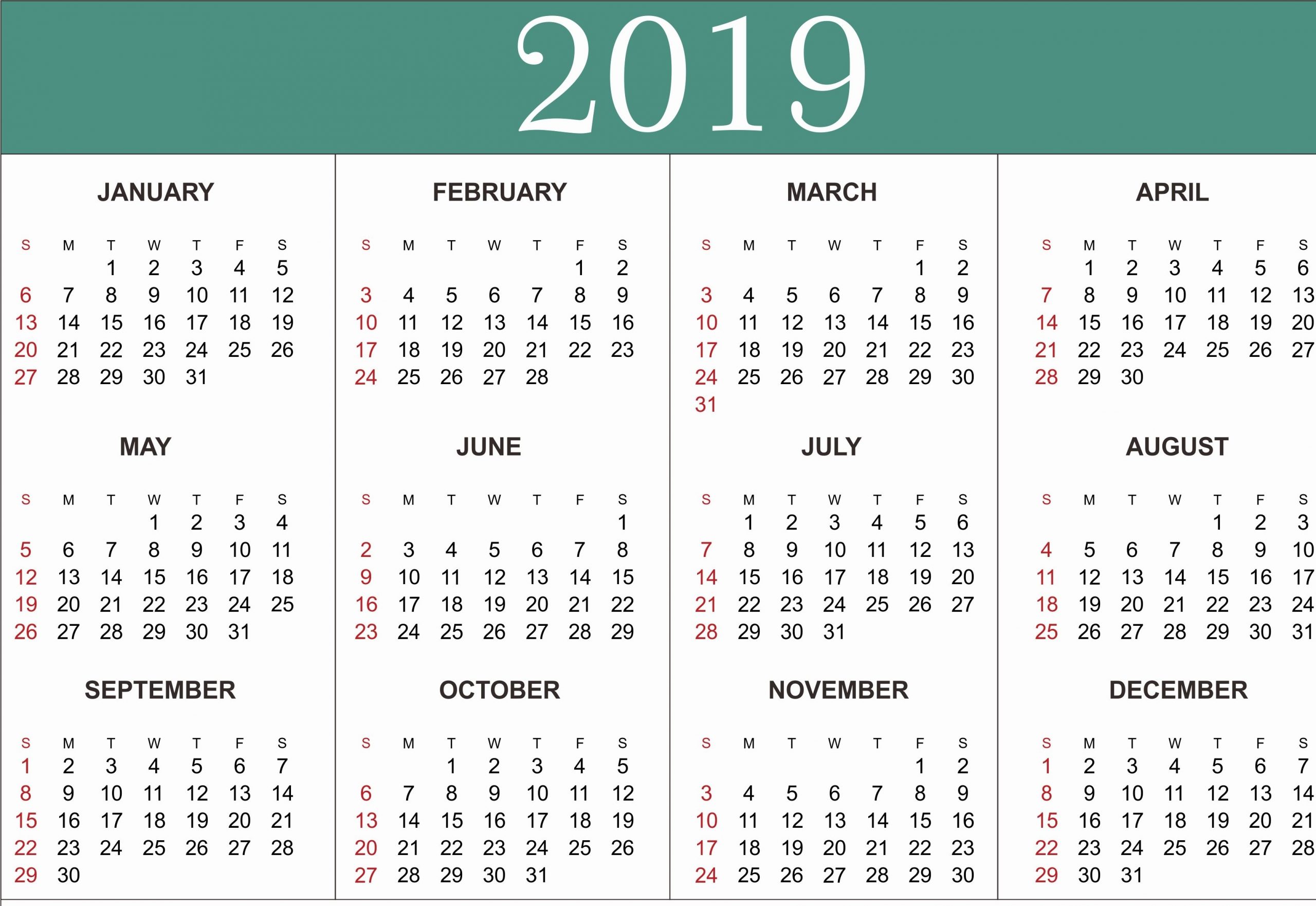 Microsoft Office Calendar Templates 2019 Elegant Free Yearly