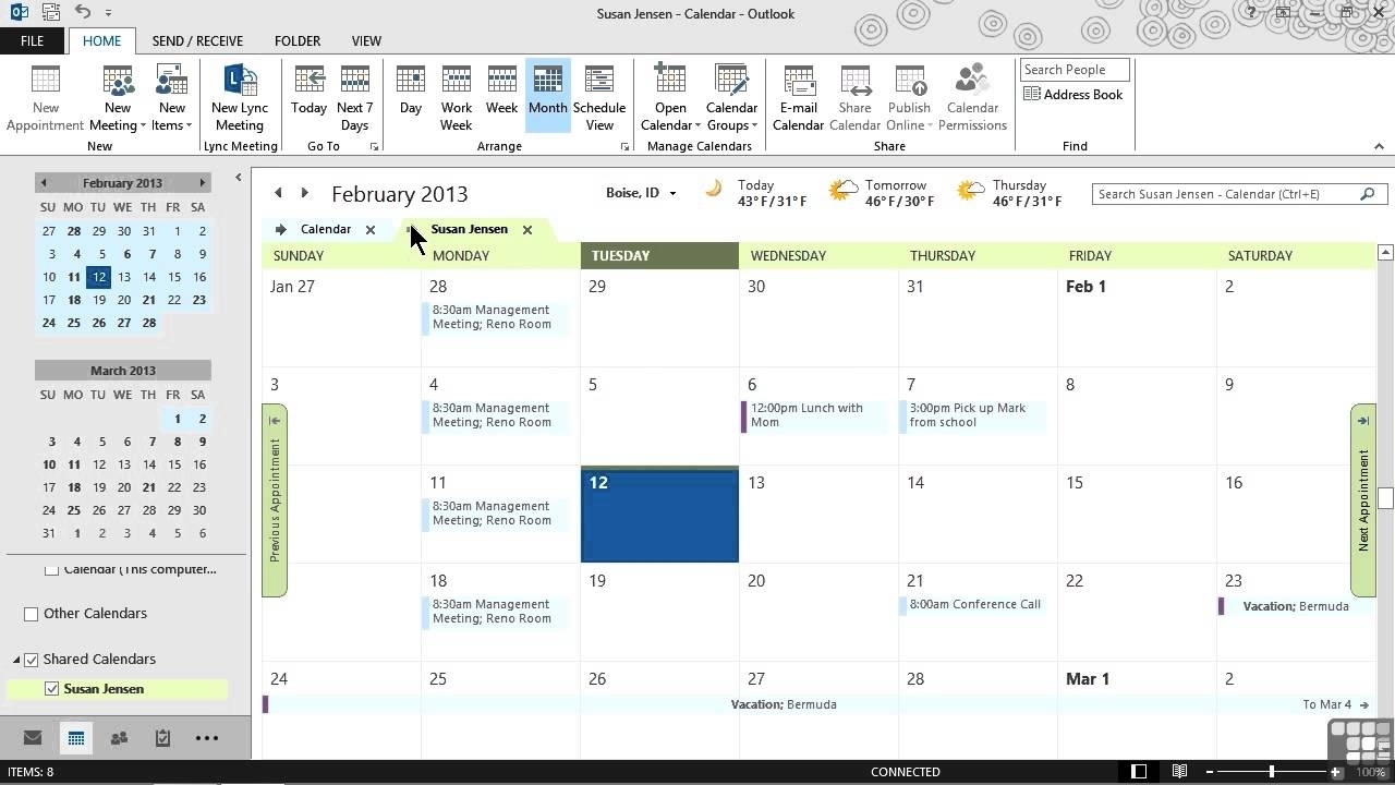 Microsoft Outlook 2013 Tutorial | Sharing Calendars And Outlook Items