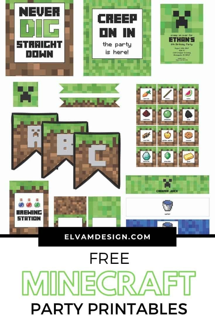 Minecraft Birthday Party (With Free Printables) - Elva M