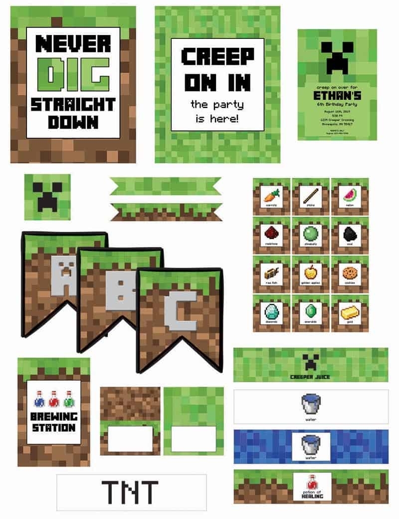 Minecraft Birthday Party (With Free Printables) - Elva M