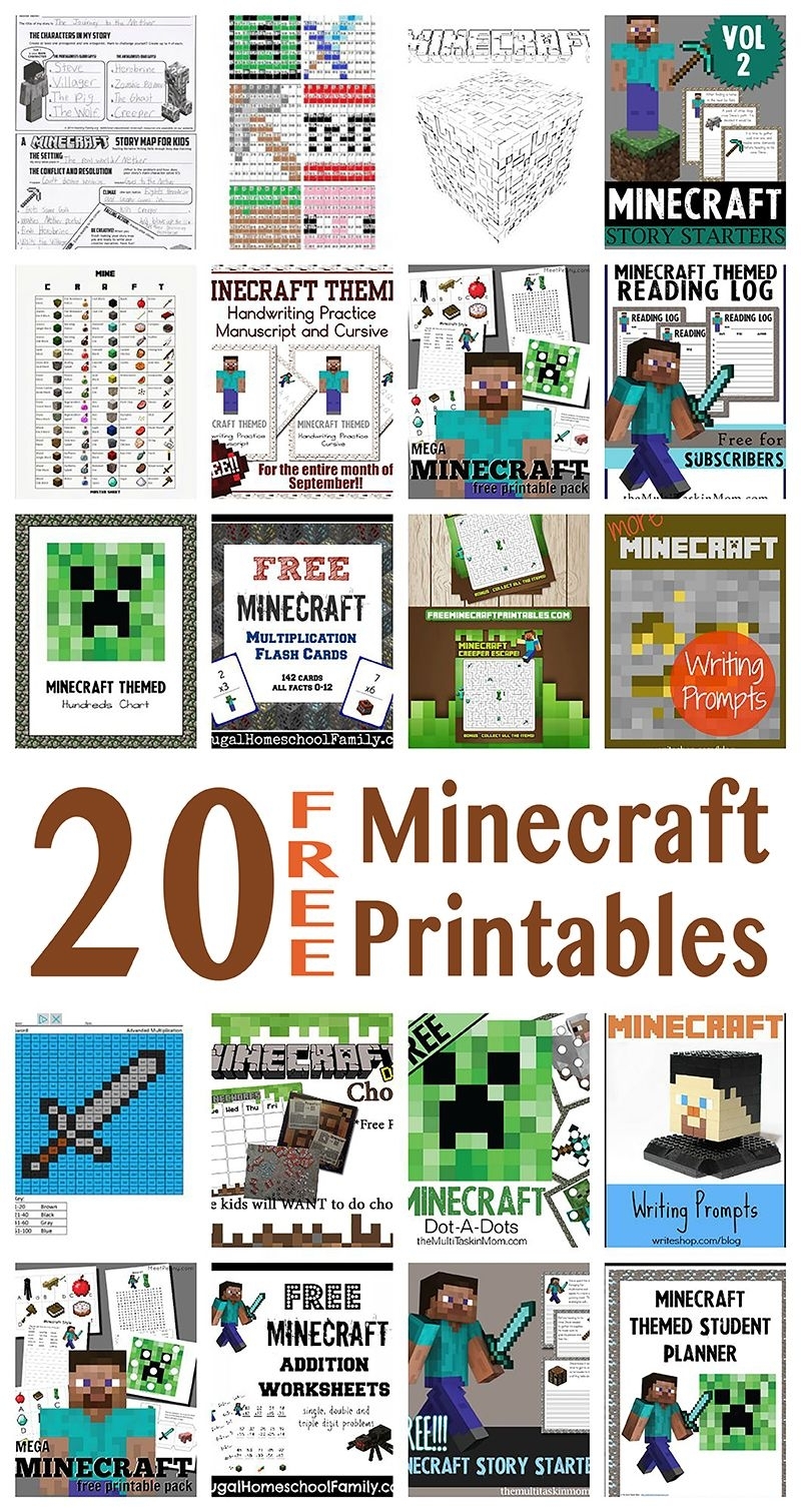 Minecraft Free Printables With Ideas For Learning: Huge List