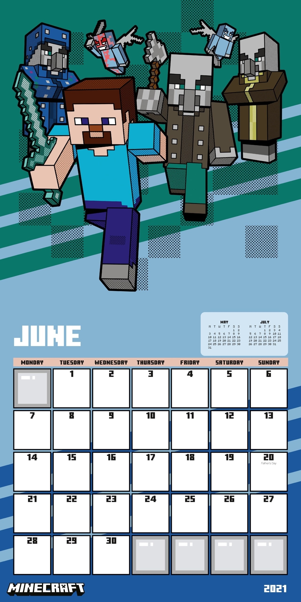 Minecraft: Square 2021 Calendar | Calendars | Free Shipping Over £20 | Hmv  Store