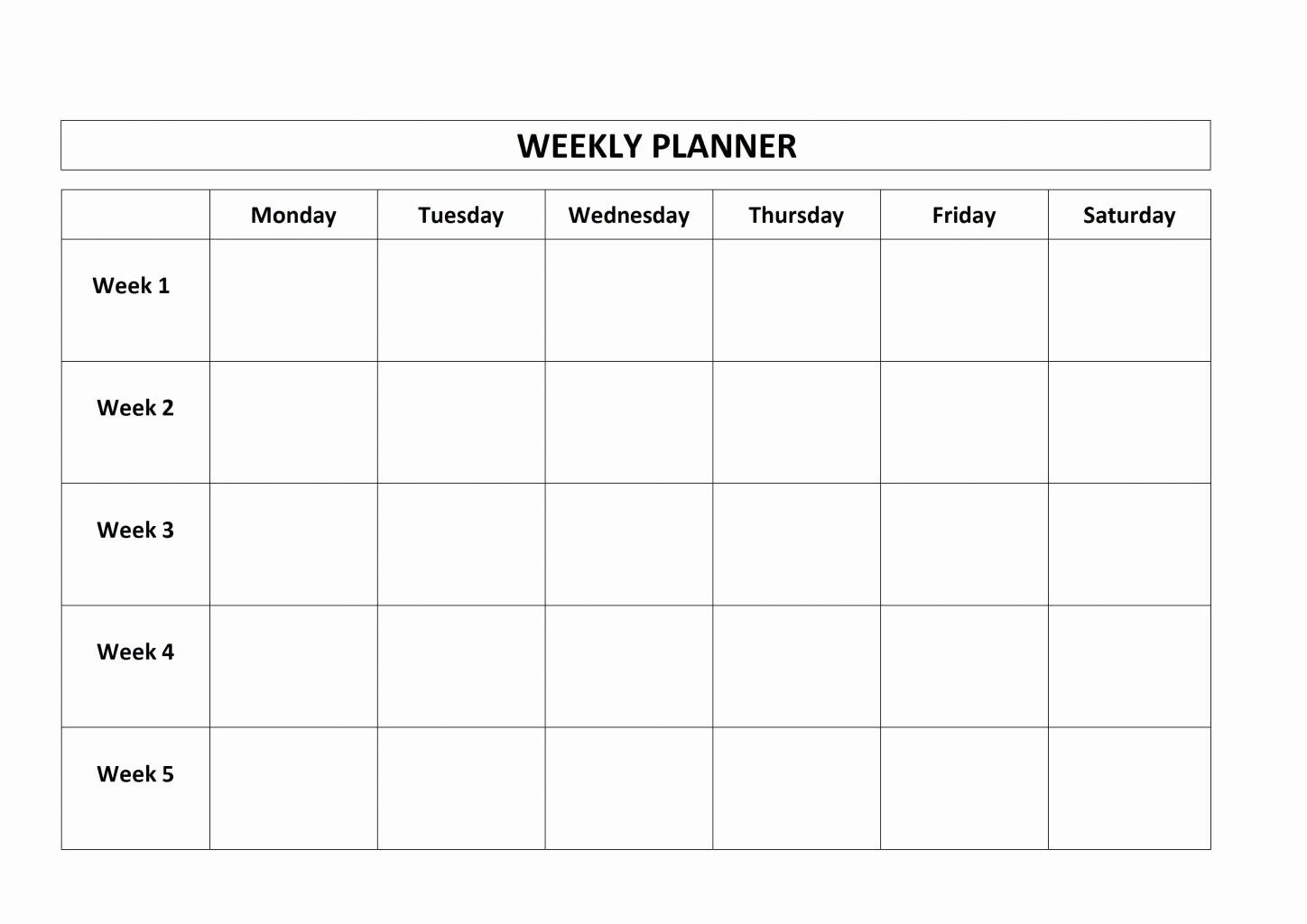 Monday Through Sunday Schedule Template Fresh Monday Through