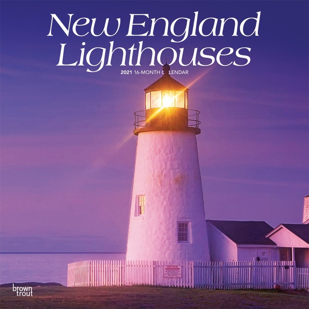 New England Lighthouses 2021 12 X 12 Inch Monthly Square